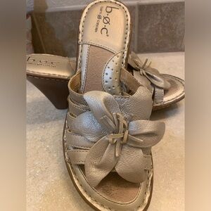 Boc by Born wedge sandals -flower detail.  Cute with sundress or shorts.